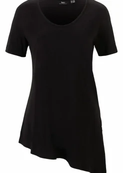Asymetrisches Longshirt aus Baumwoll-Viskose-Mischung Damen Shirts & Tops
