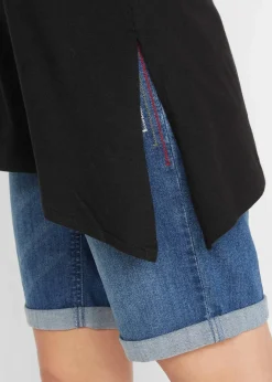 Asymetrisches Longshirt aus Baumwoll-Viskose-Mischung Damen Shirts & Tops