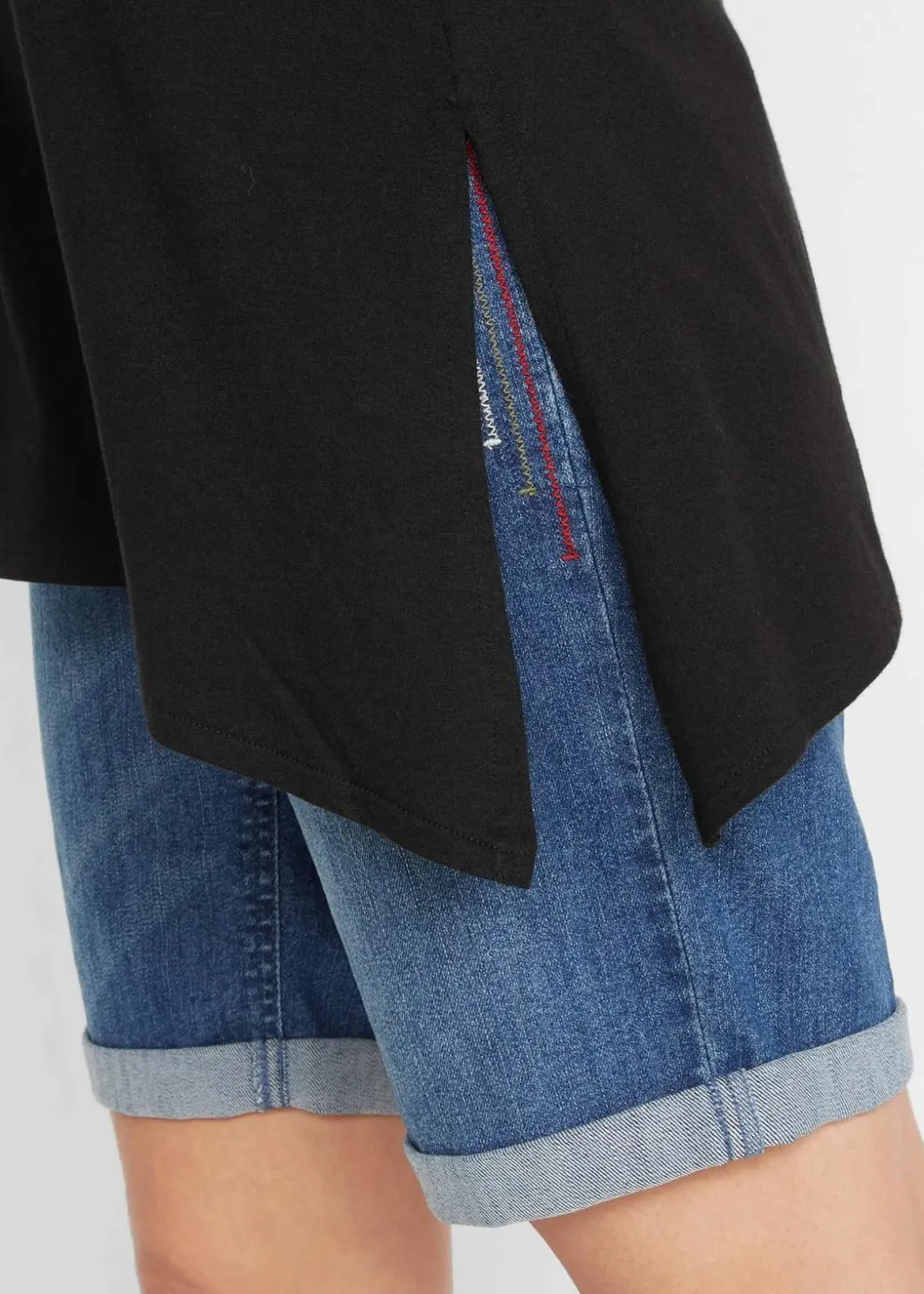 Asymetrisches Longshirt aus Baumwoll-Viskose-Mischung Damen Shirts & Tops