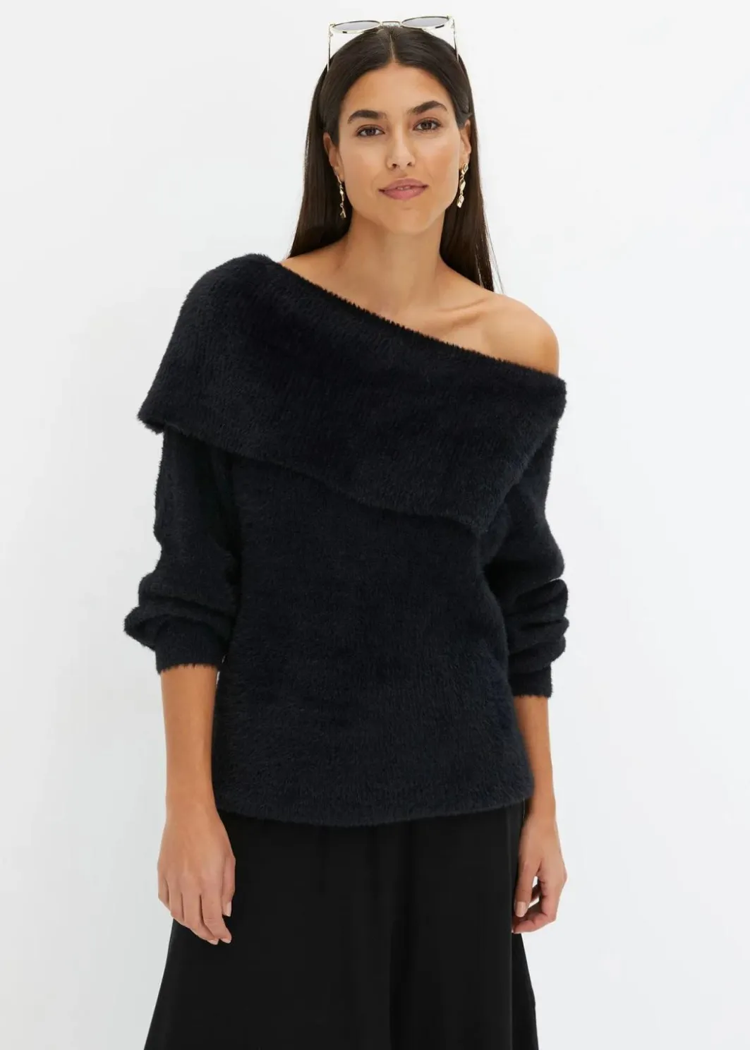 Best Asymmetrischer Off-Shoulder Pullover Damen Bekleidung·Umstandsmode|Strickmode