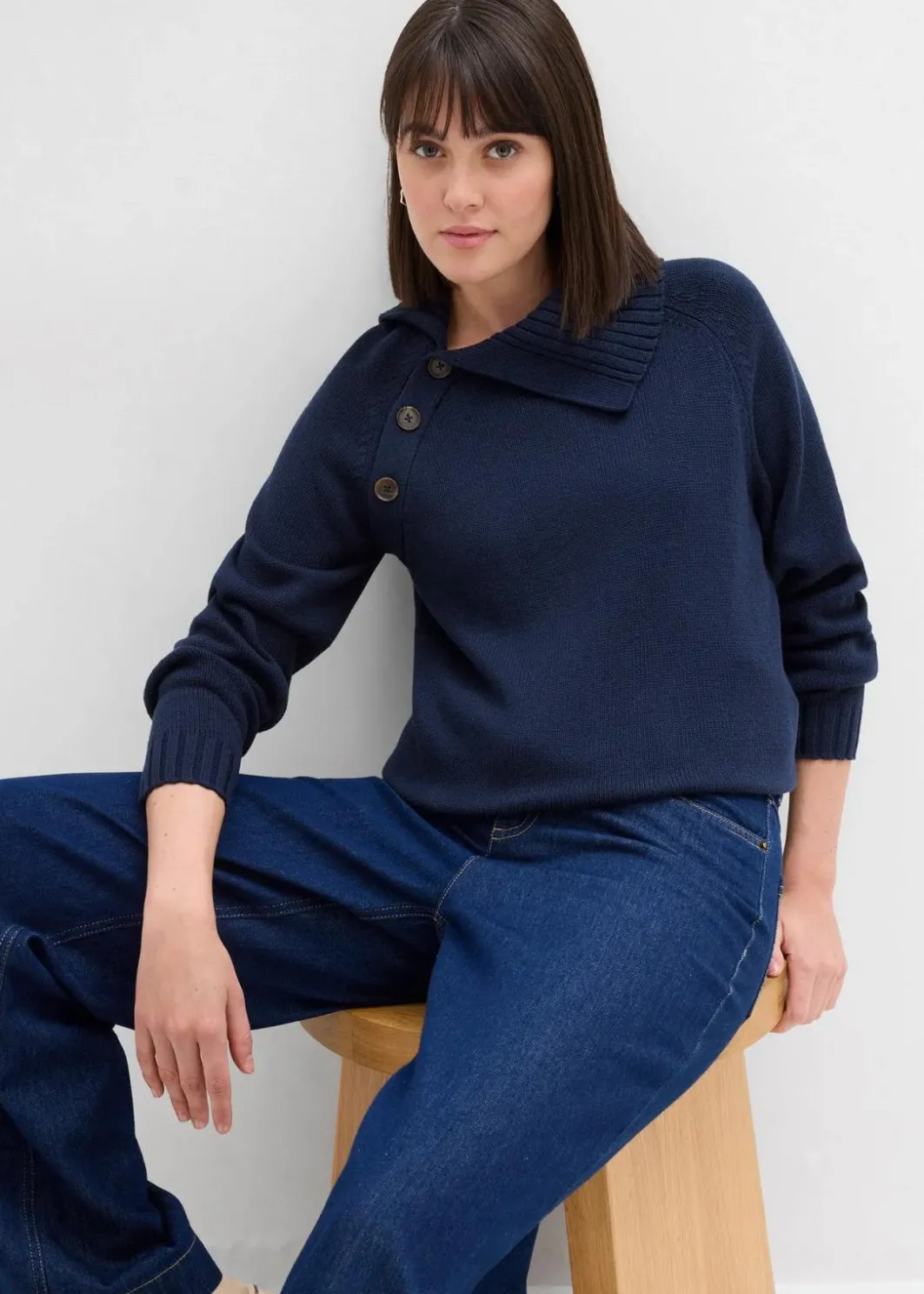 Damen bonprix Pullover & Strickjacken|Strickmode|Asymmetrischer Pullover