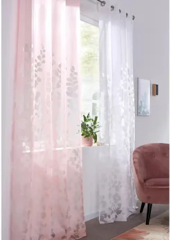 bonprix Gardinen|Ausbrenner Gardine mit Blättern (1er Pack)