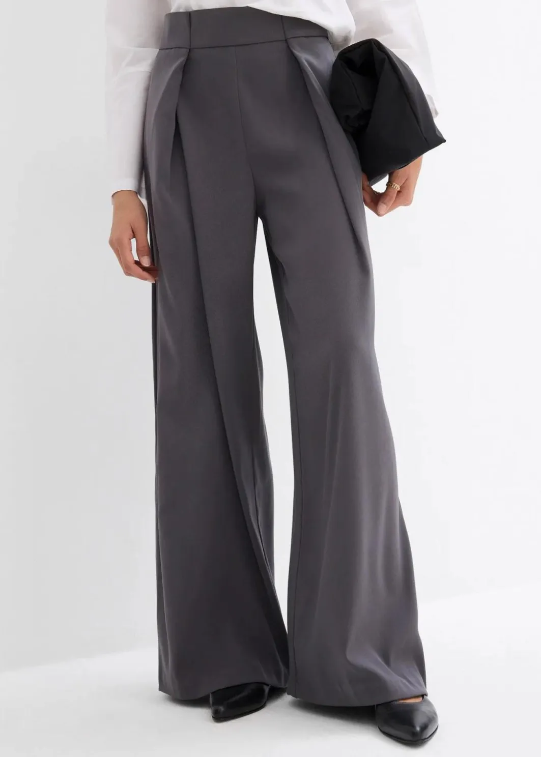 Damen bonprix Bekleidung·Kleider|Ausgestellte Bundfaltenhose