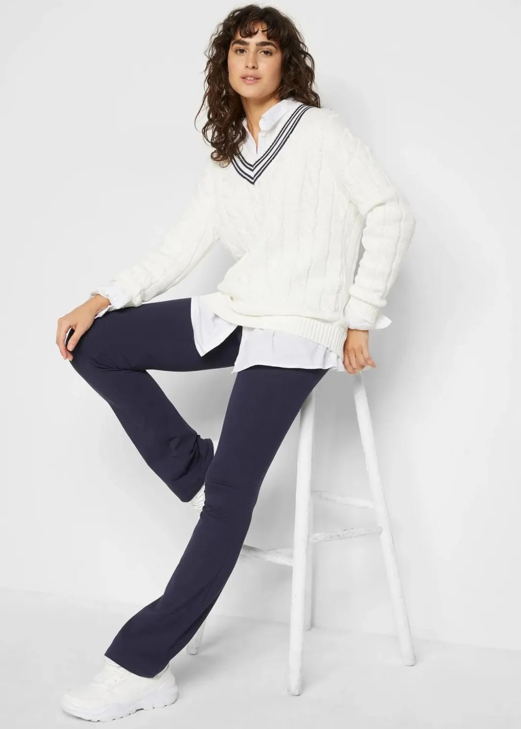 Damen bonprix Hosen|Nachhaltigere Materialien|ausgestellte Leggings