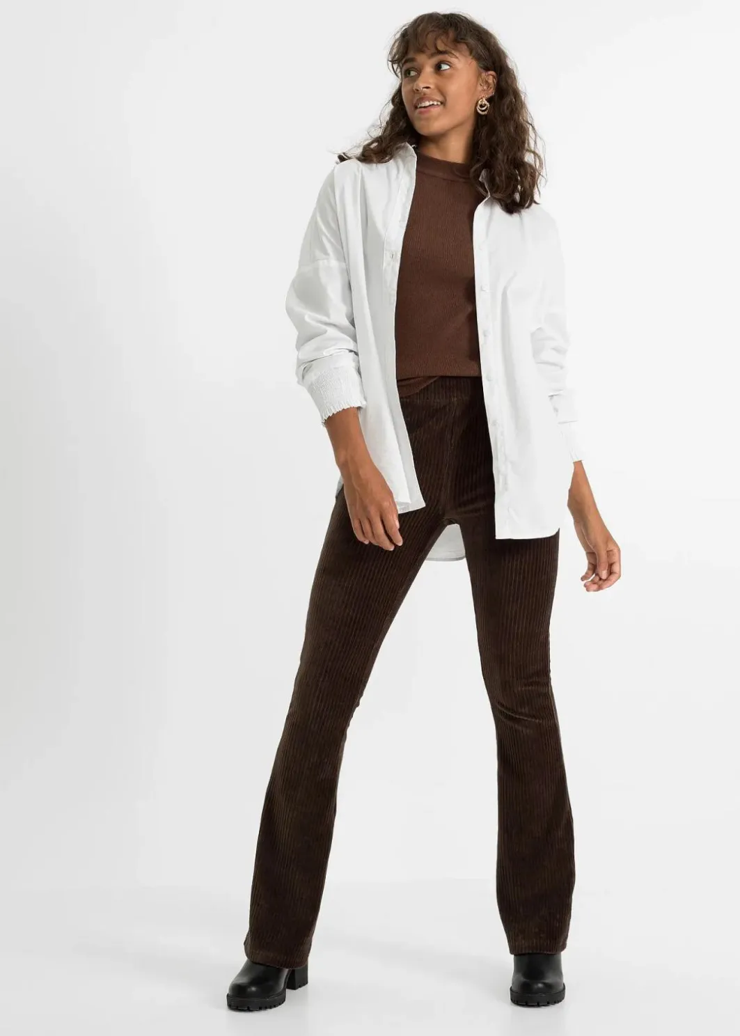 Ausgestellte Leggings in Cordoptik Damen Bekleidung·Kleider|Hosen