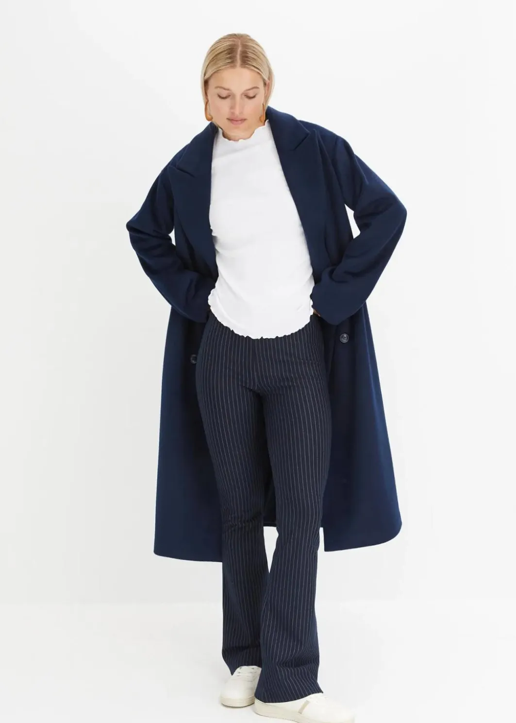 New Ausgestellte Schlupfhose mit Nadelstreifen Damen Bekleidung·Kleider