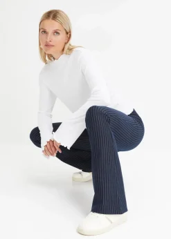 New Ausgestellte Schlupfhose mit Nadelstreifen Damen Bekleidung·Kleider
