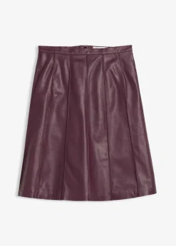 Damen bonprix Bekleidung·Sportbekleidung|Röcke|Ausgestellter Lederrock aus Lammnappa