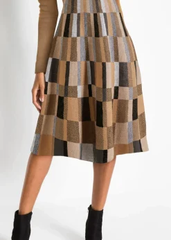 Damen bonprix Bekleidung·Umstandsmode|Strickmode|Ausgestelltes Jacquard-Strickkleid