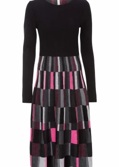 Clearance Ausgestelltes Jacquard-Strickkleid Damen Bekleidung·Umstandsmode|Strickmode