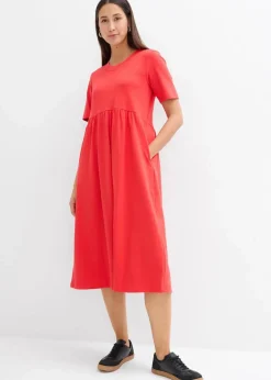 Damen bonprix Nachhaltigere Materialien|Kleider|Ausgestelltes Jerseykleid aus schwerer Baumwolle