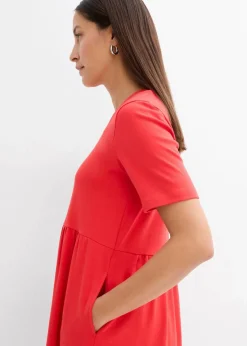 Damen bonprix Nachhaltigere Materialien|Kleider|Ausgestelltes Jerseykleid aus schwerer Baumwolle