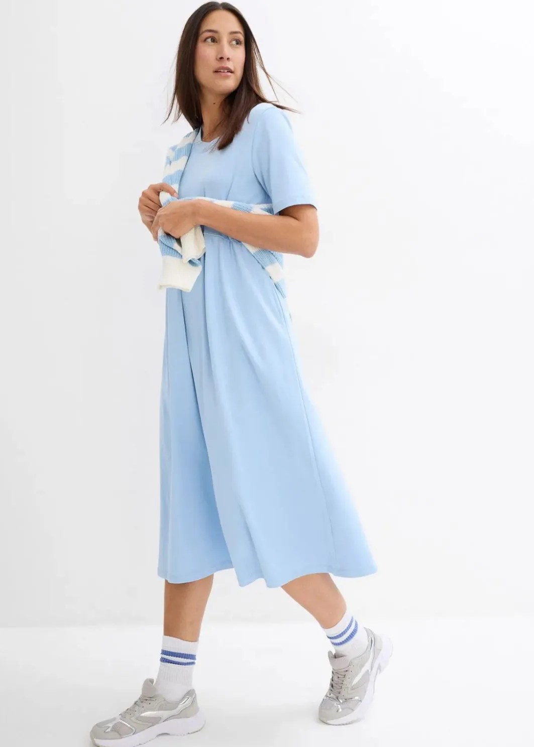 Clearance Ausgestelltes Jerseykleid aus schwerer Baumwolle Damen Nachhaltigere Materialien|Kleider