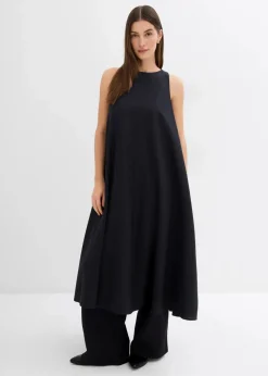 Clearance Ausgestelltes Midikleid aus Viskose-Mix Damen Kleider