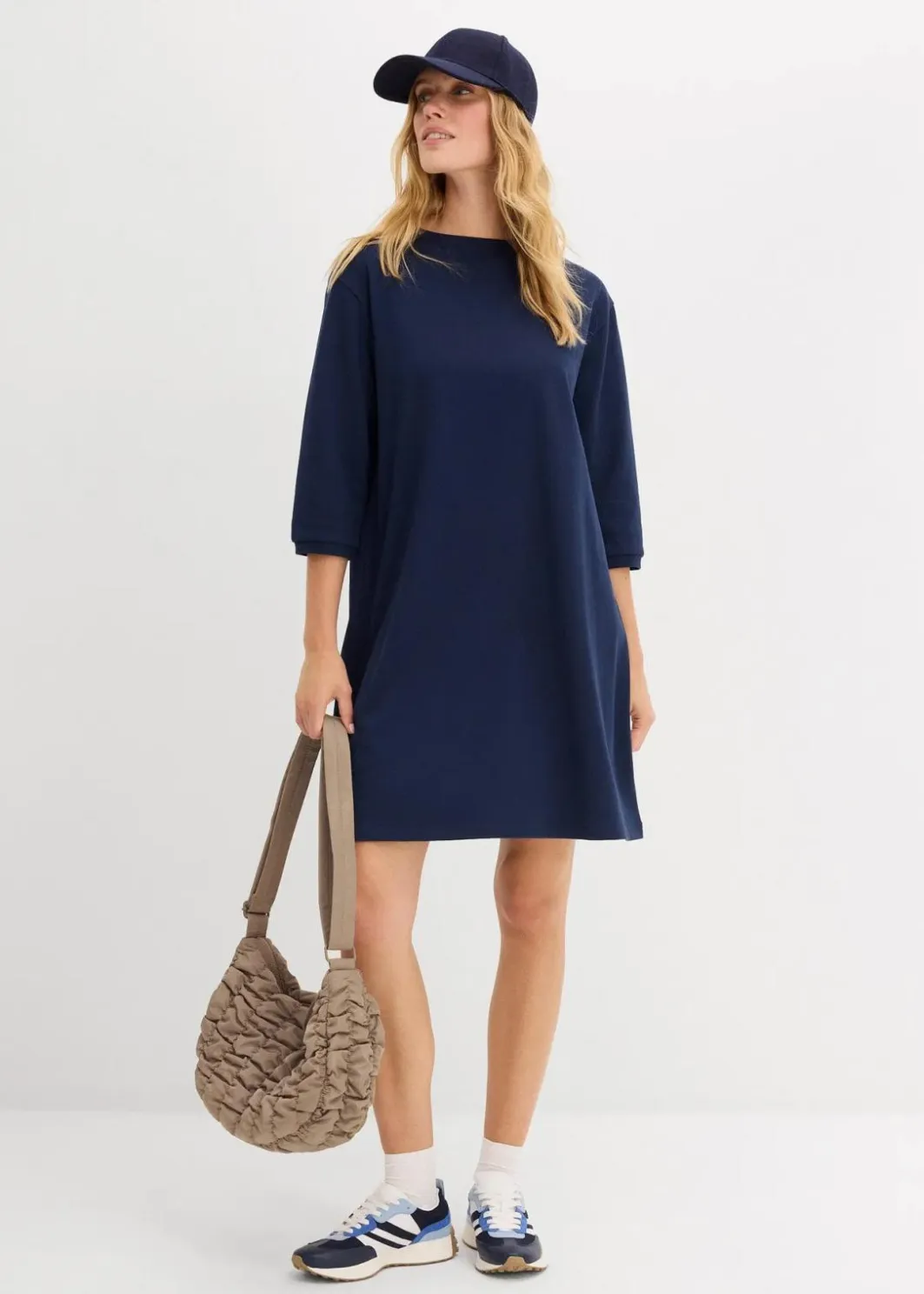 Damen bonprix Basics|Sweat|Ausgestelltes Sweatkleid