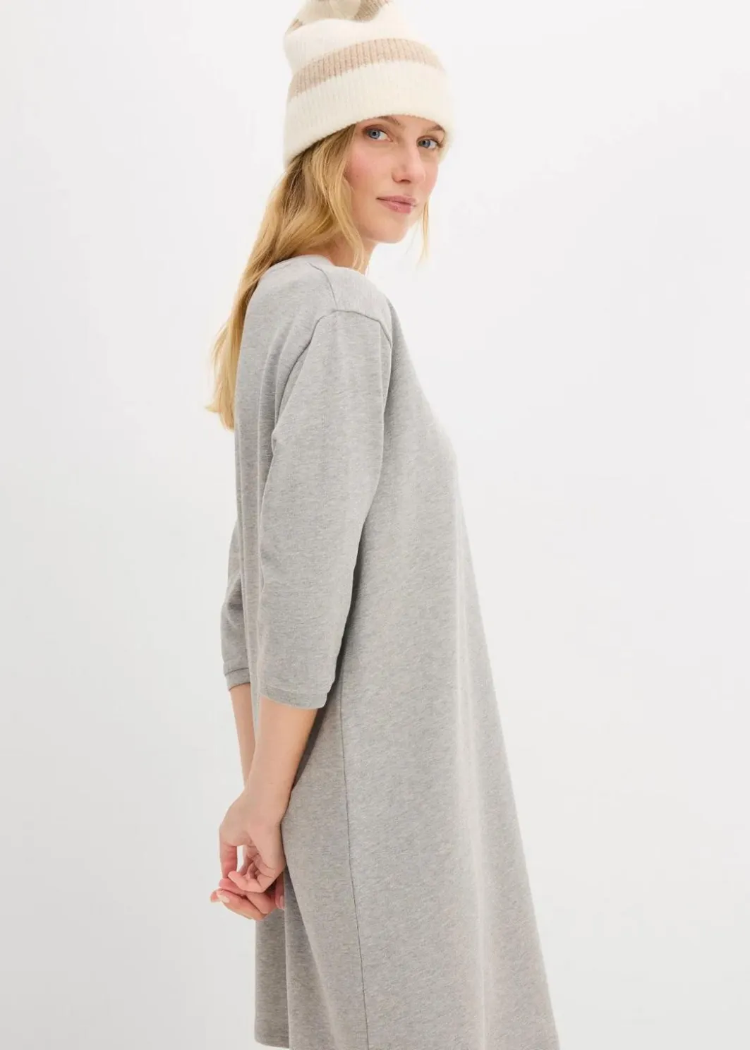 Damen bonprix Kleider|Nachhaltigere Materialien|Ausgestelltes Sweatkleid