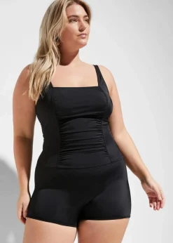 Damen bonprix Nachhaltigere Materialien|Bademode·Badeanzüge|Badeanzug mit Bein