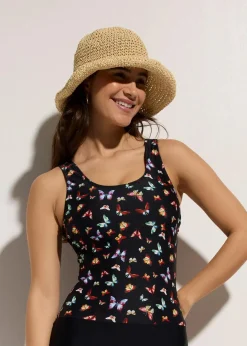 Damen bonprix Nachhaltigere Materialien|Badeanzüge|Badeanzug mit Bein