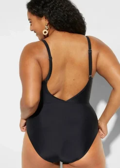 Damen bonprix Nachhaltigere Materialien|Bademode·Badeanzüge|Badeanzug mit Cut-Out und Volants