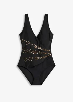 Damen bonprix Nachhaltigere Materialien|Badeanzüge|Badeanzug mit Pailletten