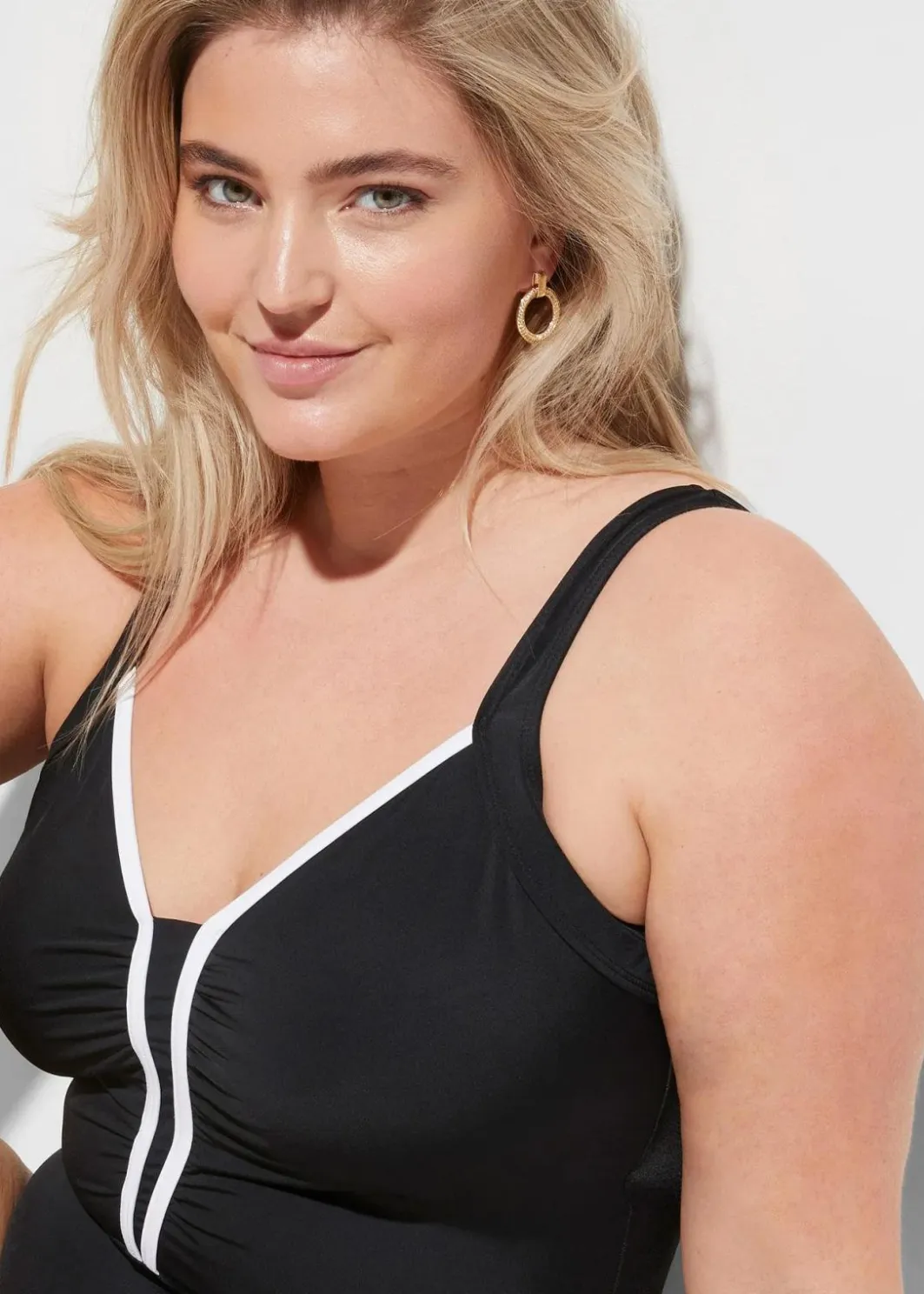 Discount Badeanzug mit Paspel Damen Nachhaltigere Materialien|Badeanzüge