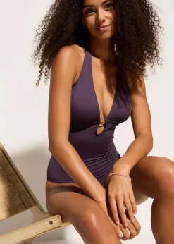 New Badeanzug mit tiefem V-Ausschnitt Damen Nachhaltigere Materialien|Badeanzüge