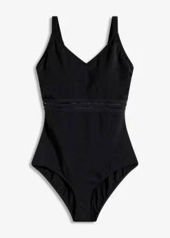Damen bonprix Nachhaltigere Materialien|Badeanzüge|Badeanzug mit transparentem Einsatz