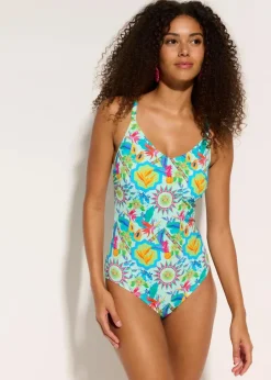 Outlet Badeanzug mit V-Ausschnitt Damen Nachhaltigere Materialien|Bademode·Badeanzüge
