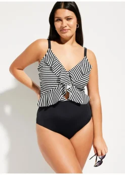 Damen bonprix Nachhaltigere Materialien|Bademode·Badeanzüge|Badeanzug mit Volant