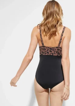 Damen bonprix Nachhaltigere Materialien|Badeanzüge|Badeanzug mit Wickeloptik