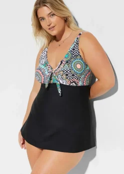 Damen bonprix Nachhaltigere Materialien|Bedeckende Bademode|Badekleid mit Schleifendetail