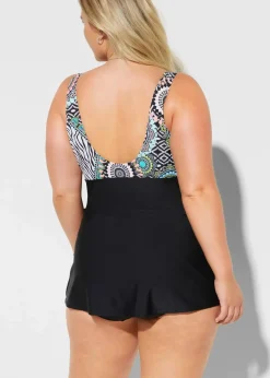 Damen bonprix Nachhaltigere Materialien|Bedeckende Bademode|Badekleid mit Schleifendetail