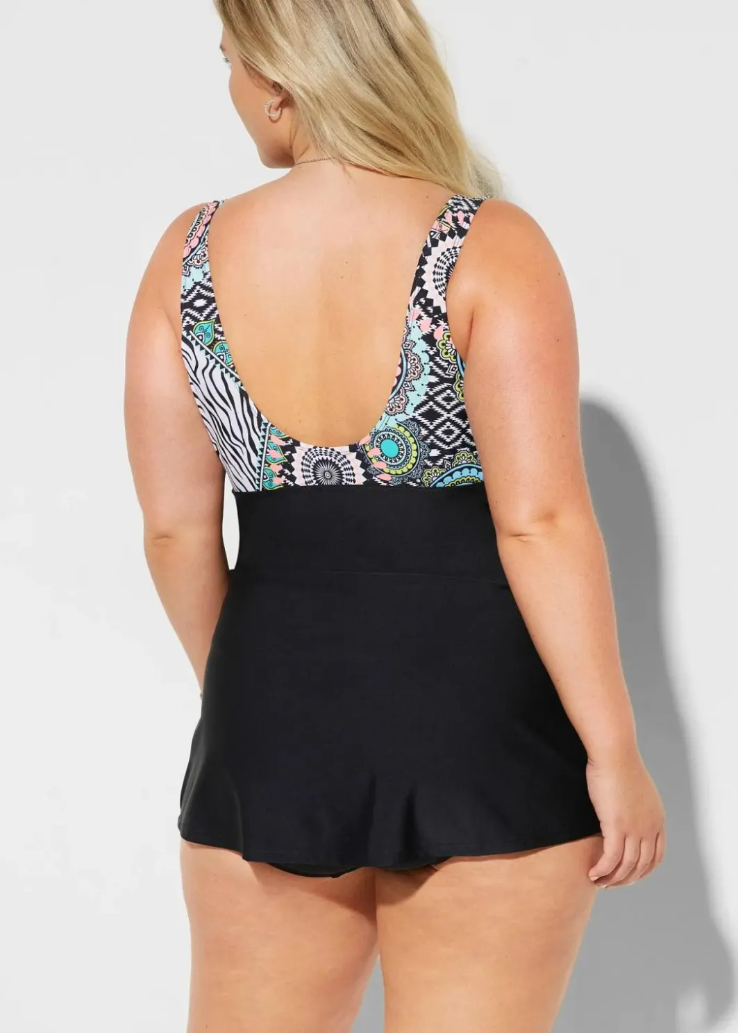Damen bonprix Nachhaltigere Materialien|Bedeckende Bademode|Badekleid mit Schleifendetail