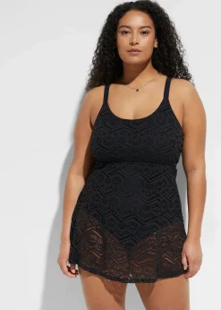 Damen bonprix Nachhaltigere Materialien|Bedeckende Bademode|Badekleid mit Spitze