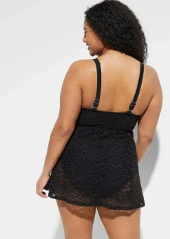 Damen bonprix Nachhaltigere Materialien|Bedeckende Bademode|Badekleid mit Spitze