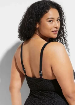 Damen bonprix Nachhaltigere Materialien|Bedeckende Bademode|Badekleid mit Spitze