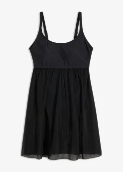 Damen bonprix Bedeckende Bademode|Badekleider|Badekleid mit transparentem Mesh