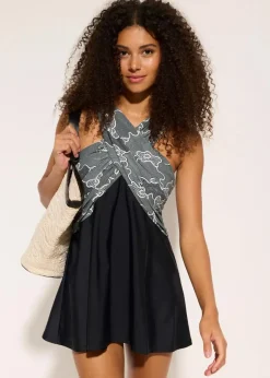 Discount Badekleid mit Wickel-Optik Damen Nachhaltigere Materialien|Badekleider