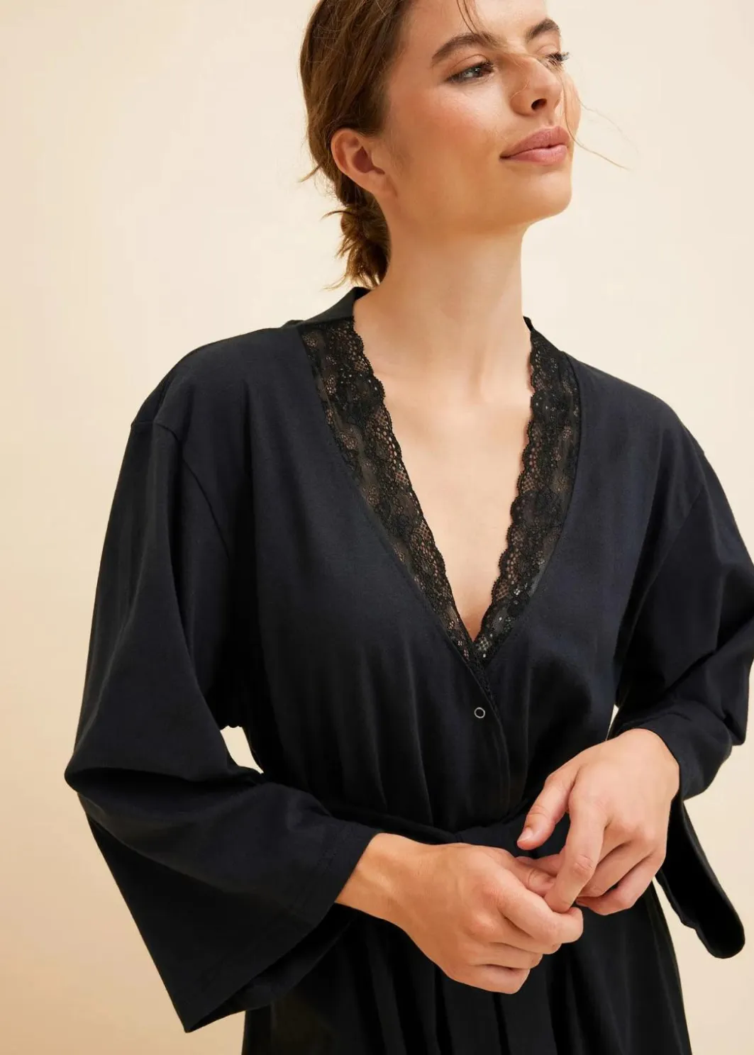 Damen bonprix Bademäntel|Bademantel aus reiner Baumwolle