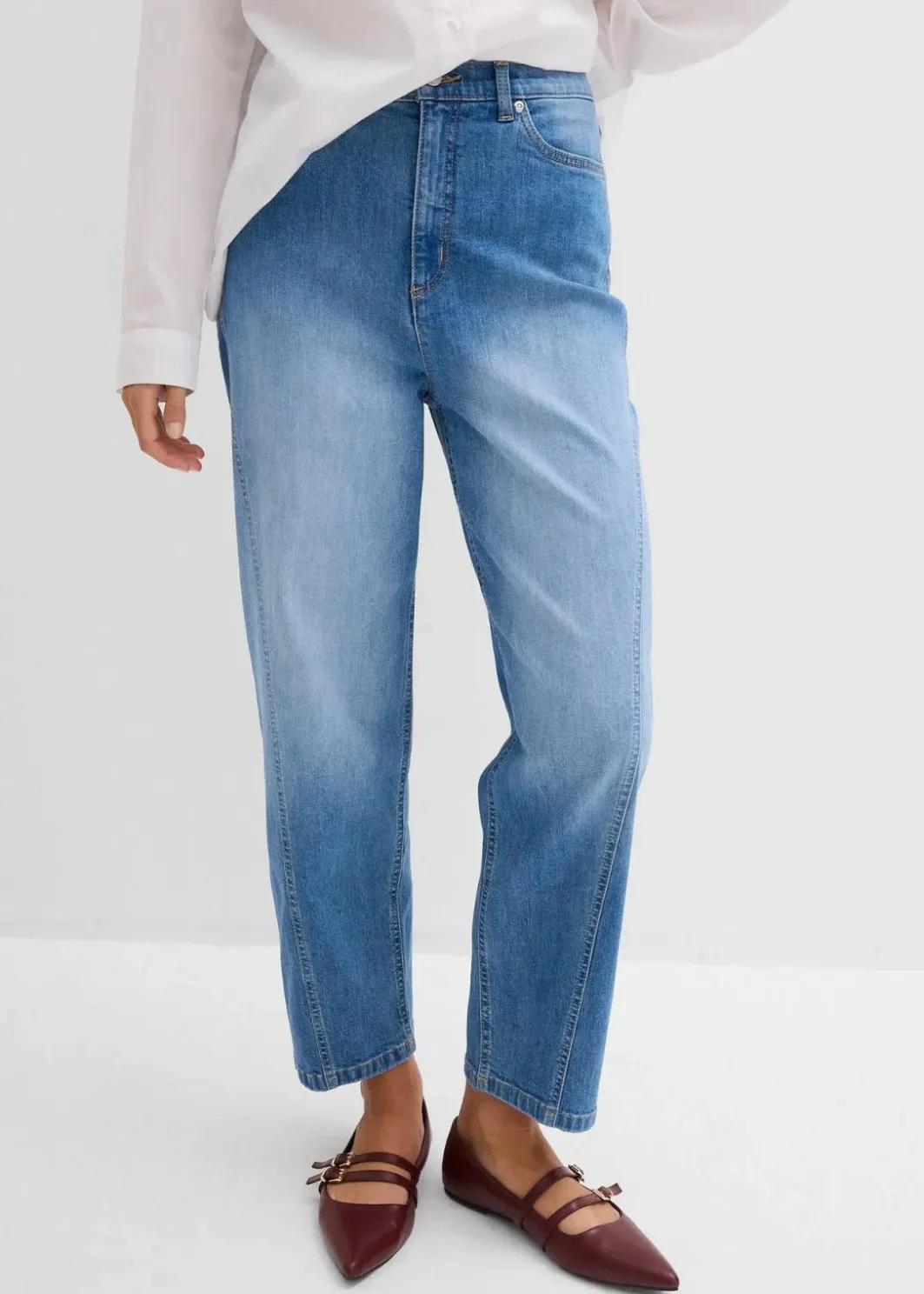 Damen bonprix Jeans|Bekleidung·Shirts & Tops|Baggy-Jeans High Waist