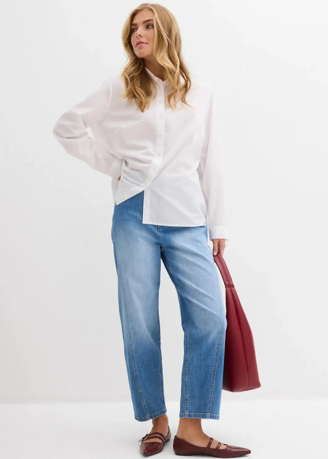 Damen bonprix Jeans|Bekleidung·Shirts & Tops|Baggy-Jeans High Waist