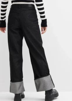 Damen bonprix Kurzgrößen|Bekleidung·Shirts & Tops|Baggy-Jeans Mid Waist
