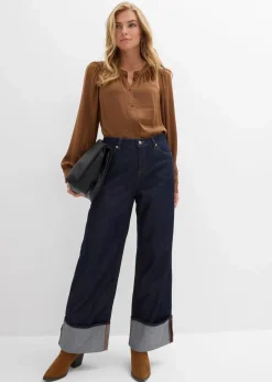 Outlet Baggy-Jeans Mid Waist Damen Jeans|Kurzgrößen