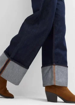 Outlet Baggy-Jeans Mid Waist Damen Jeans|Kurzgrößen