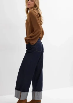 Outlet Baggy-Jeans Mid Waist Damen Jeans|Kurzgrößen