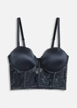 Damen bonprix Bhs|Dessous|Balconette-BH mit feiner Spitze und Glanzeffekt