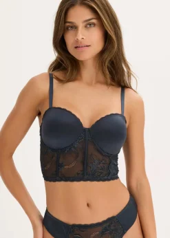 Damen bonprix Bhs|Dessous|Balconette-BH mit feiner Spitze und Glanzeffekt