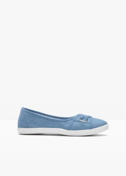 Online Ballerinas aus Baumwoll-Canvas Damen Sommerschuhe