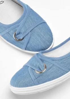 Online Ballerinas aus Baumwoll-Canvas Damen Sommerschuhe