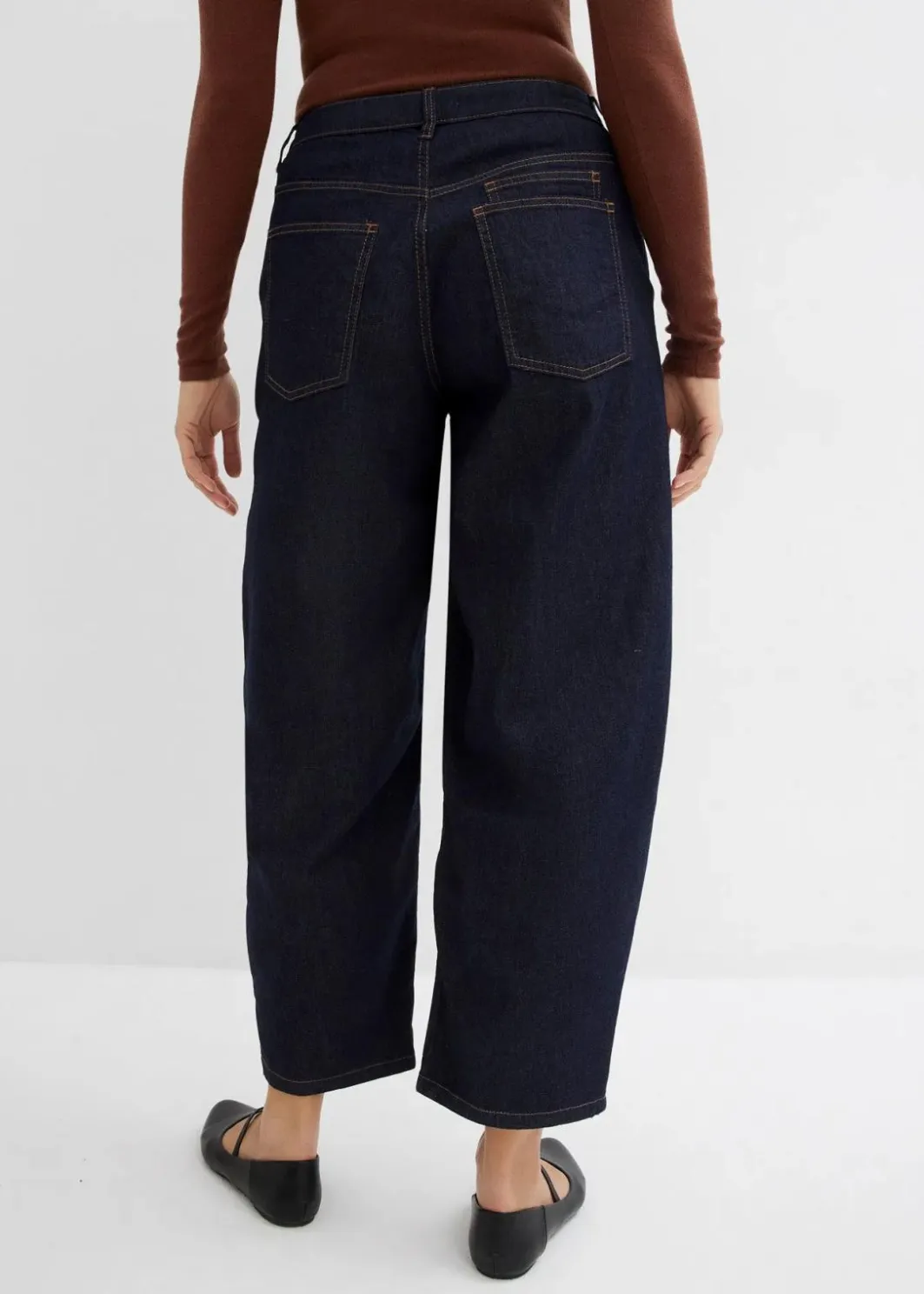 Damen bonprix Jeans|Balloon Jeans Mid Waist, cropped